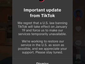 TikTok推送关停通知：正尽快努力在美国恢复服务|界面新闻 · 快讯